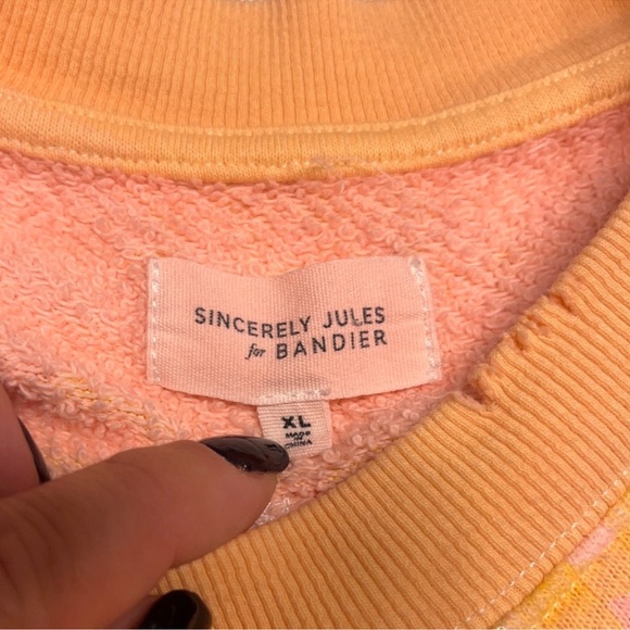 BANDIER x SINCERELY JULES Juniper Distressed Oversized Crewneck Sweatshirt Top - Picture 8 of 12